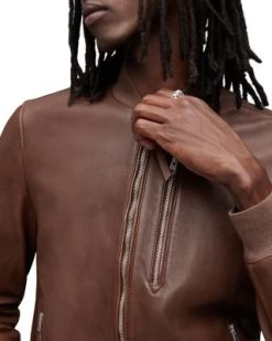 Kemble Suede Slim Fit Bomber Jacket - ALLSAINTS -Fashion Clothing AllSaints 13241127 fpx