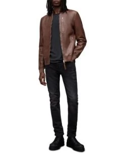 Kemble Suede Slim Fit Bomber Jacket - ALLSAINTS -Fashion Clothing AllSaints 13241130 fpx