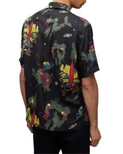 Cosmonaut Relaxed Fit Printed Short Sleeve Camp Shirt - ALLSAINTS -Fashion Clothing AllSaints 13241405 fpx