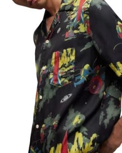 Cosmonaut Relaxed Fit Printed Short Sleeve Camp Shirt - ALLSAINTS -Fashion Clothing AllSaints 13241407 fpx