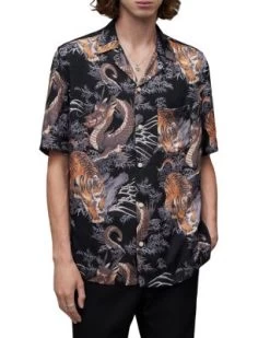 Kali Relaxed Fit Button Down Camp Shirt - ALLSAINTS