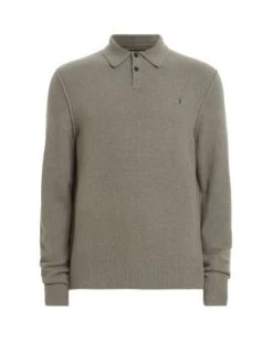 Statten Solid Long Sleeve Polo Shirt - ALLSAINTS -Fashion Clothing AllSaints 13260813 fpx