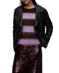 Lyra Pyramid Leather Biker Jacket - ALLSAINTS